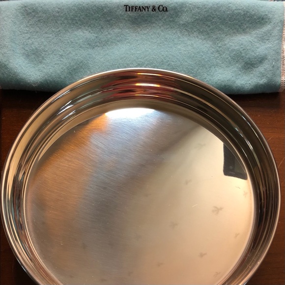 NWOT Tiffany & Co. 8” Round Pewter Tray - Picture 2 of 5